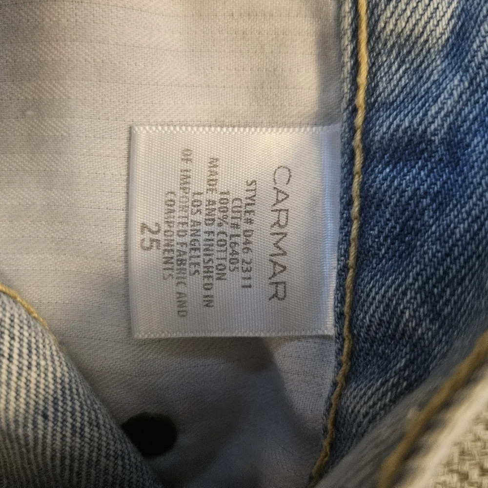 CARMAR Dallas Beatrice Zip Front Denim Mini Skirt US Size 25